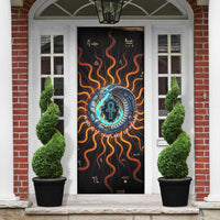 Wadjet Fiery Serpent Door Cover Egyptian Ankh Symbol in Dark Flame Protector Theme