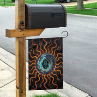 Wadjet Fiery Serpent Garden Flag Egyptian Ankh Symbol in Dark Flame Protector Theme