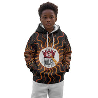 Wadjet Fiery Serpent Kid Hoodie Egyptian Ankh Symbol in Dark Flame Protector Theme