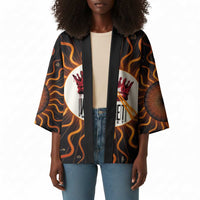 Wadjet Fiery Serpent Kimono Egyptian Ankh Symbol in Dark Flame Protector Theme