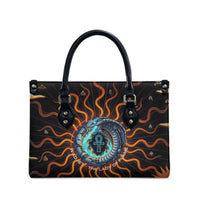 Wadjet Fiery Serpent Leather Bag Egyptian Ankh Symbol in Dark Flame Protector Theme