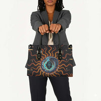 Wadjet Fiery Serpent Leather Bag Egyptian Ankh Symbol in Dark Flame Protector Theme