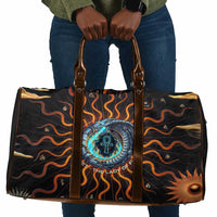 Wadjet Fiery Serpent Travel Bag Egyptian Ankh Symbol in Dark Flame Protector Theme