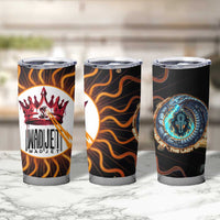 Wadjet Fiery Serpent Tumbler Cup Egyptian Ankh Symbol in Dark Flame Protector Theme