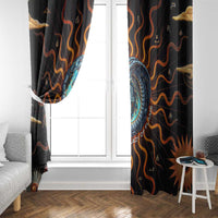 Wadjet Fiery Serpent Window Curtain Egyptian Ankh Symbol in Dark Flame Protector Theme