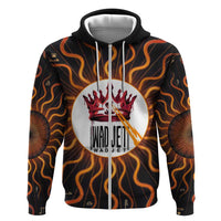 Wadjet Fiery Serpent Zip Hoodie Egyptian Ankh Symbol in Dark Flame Protector Theme