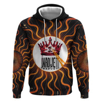 Wadjet Fiery Serpent Zip Hoodie Egyptian Ankh Symbol in Dark Flame Protector Theme
