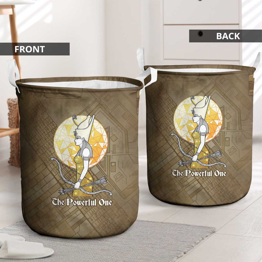 Wosret Egyptian Laundry Basket with Golden Scepter and Archer Motif in Ancient Protector