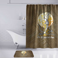 Wosret Egyptian Bathroom Set with Golden Scepter and Archer Motif in Ancient Protector