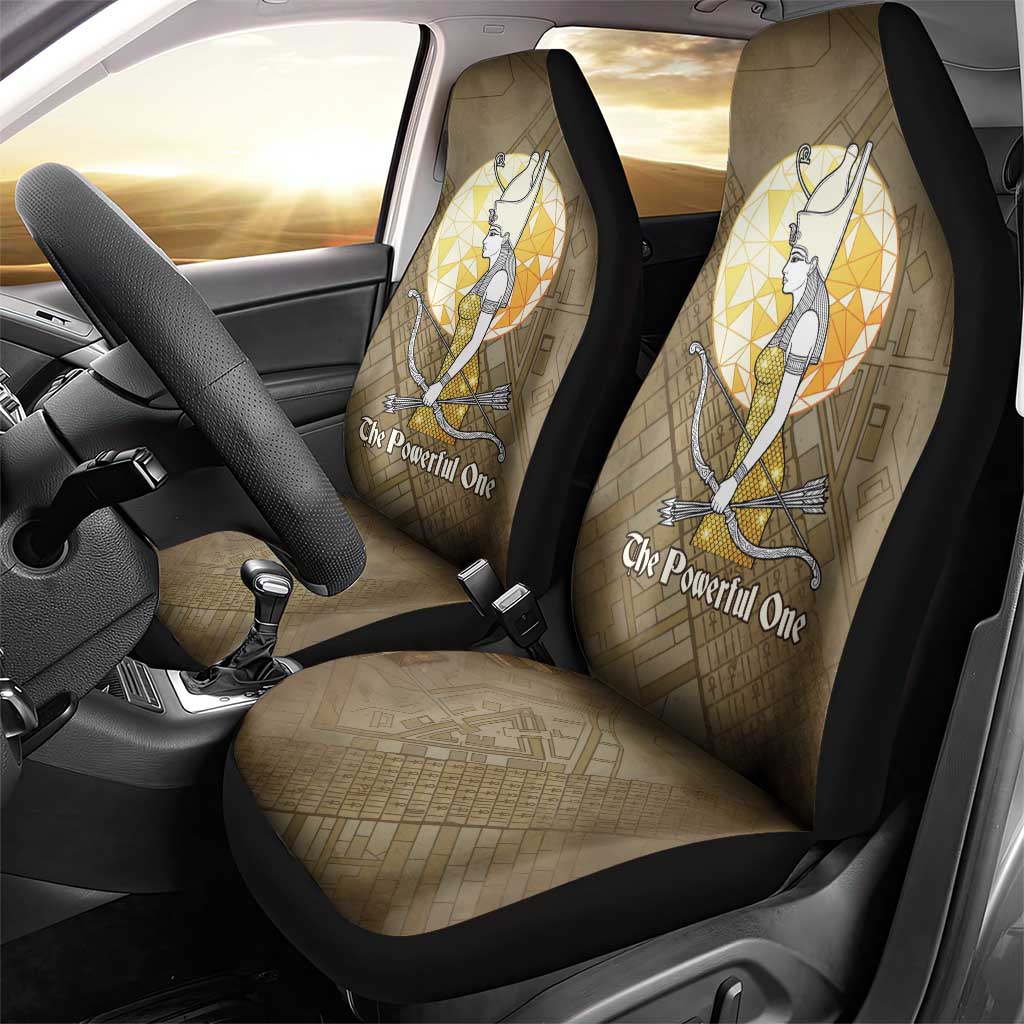 Wosret Egyptian Car Seat Cover with Golden Scepter and Archer Motif in Ancient Protector