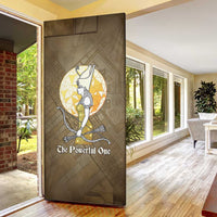 Wosret Egyptian Door Cover with Golden Scepter and Archer Motif in Ancient Protector