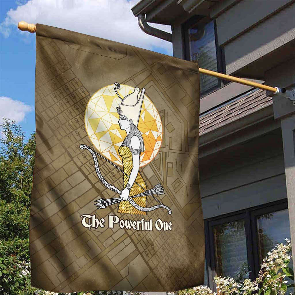 Wosret Egyptian Garden Flag with Golden Scepter and Archer Motif in Ancient Protector