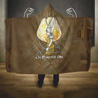 Wosret Egyptian Hooded Blanket with Golden Scepter and Archer Motif in Ancient Protector