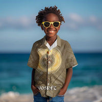 Wosret Egyptian Kid Hawaiian Shirt with Golden Scepter and Archer Motif in Ancient Protector