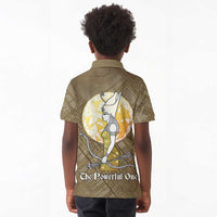 Wosret Egyptian Kid Polo Shirt with Golden Scepter and Archer Motif in Ancient Protector