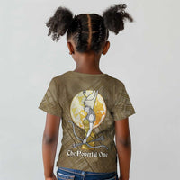 Wosret Egyptian Kid T shirt with Golden Scepter and Archer Motif in Ancient Protector