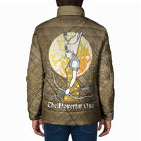 Wosret Egyptian Padded Jacket with Golden Scepter and Archer Motif in Ancient Protector