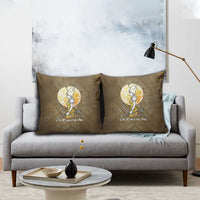 Wosret Egyptian Pillow Cover with Golden Scepter and Archer Motif in Ancient Protector