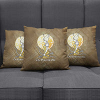Wosret Egyptian Pillow Cover with Golden Scepter and Archer Motif in Ancient Protector