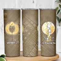 Wosret Egyptian Skinny Tumbler with Golden Scepter and Archer Motif in Ancient Protector
