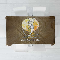 Wosret Egyptian Tablecloth with Golden Scepter and Archer Motif in Ancient Protector
