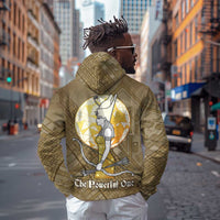 Wosret Egyptian Zip Hoodie with Golden Scepter and Archer Motif in Ancient Protector