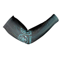 Wosret Winged Crown Arm Sleeves Egyptian Cyber Circuit Design in Futuristic Blue Theme