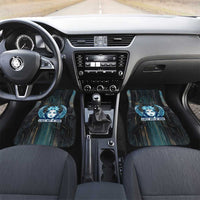 Wosret Winged Crown Car Mats Egyptian Cyber Circuit Design in Futuristic Blue Theme