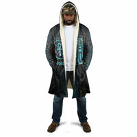 Wosret Winged Crown Cloak Egyptian Cyber Circuit Design in Futuristic Blue Theme