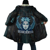 Wosret Winged Crown Cloak Egyptian Cyber Circuit Design in Futuristic Blue Theme