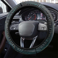 Wosret Winged Crown Steering Wheel Cover Egyptian Cyber Circuit Design in Futuristic Blue Theme