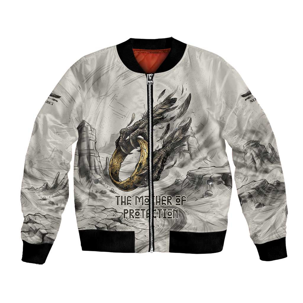 Nekhbet Egyptian Bomber Jacket Vulture Goddess Mother of Protection Wings Claws Desert