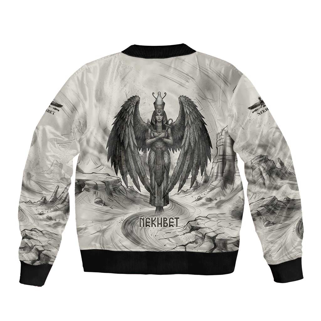Nekhbet Egyptian Bomber Jacket Vulture Goddess Mother of Protection Wings Claws Desert