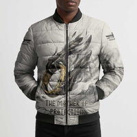 Nekhbet Egyptian Bomber Puffer Jacket Vulture Goddess Mother of Protection Wings Claws Desert