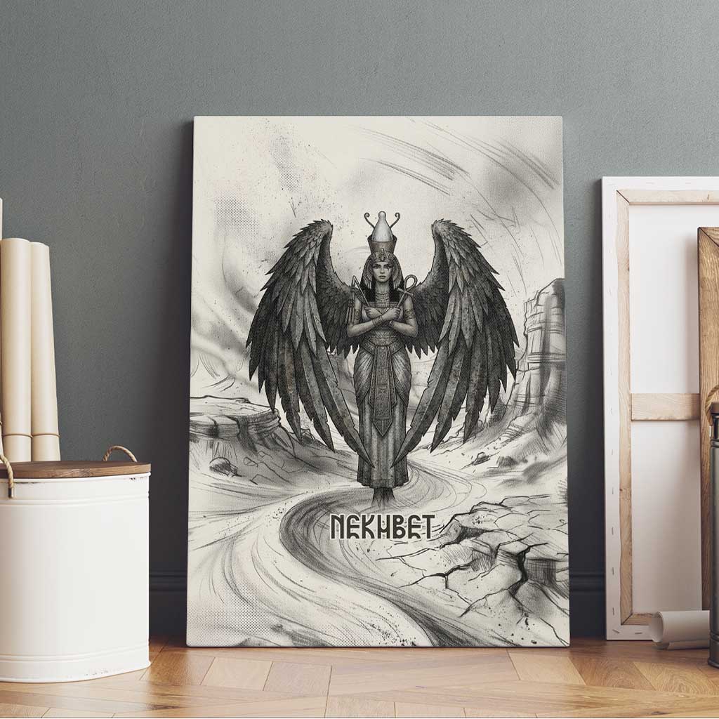 Nekhbet Egyptian Canvas Wall Art Vulture Goddess Mother of Protection Wings Claws Desert