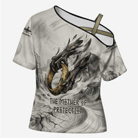 Nekhbet Egyptian Cross Shoulder Shirt Vulture Goddess Mother of Protection Wings Claws Desert