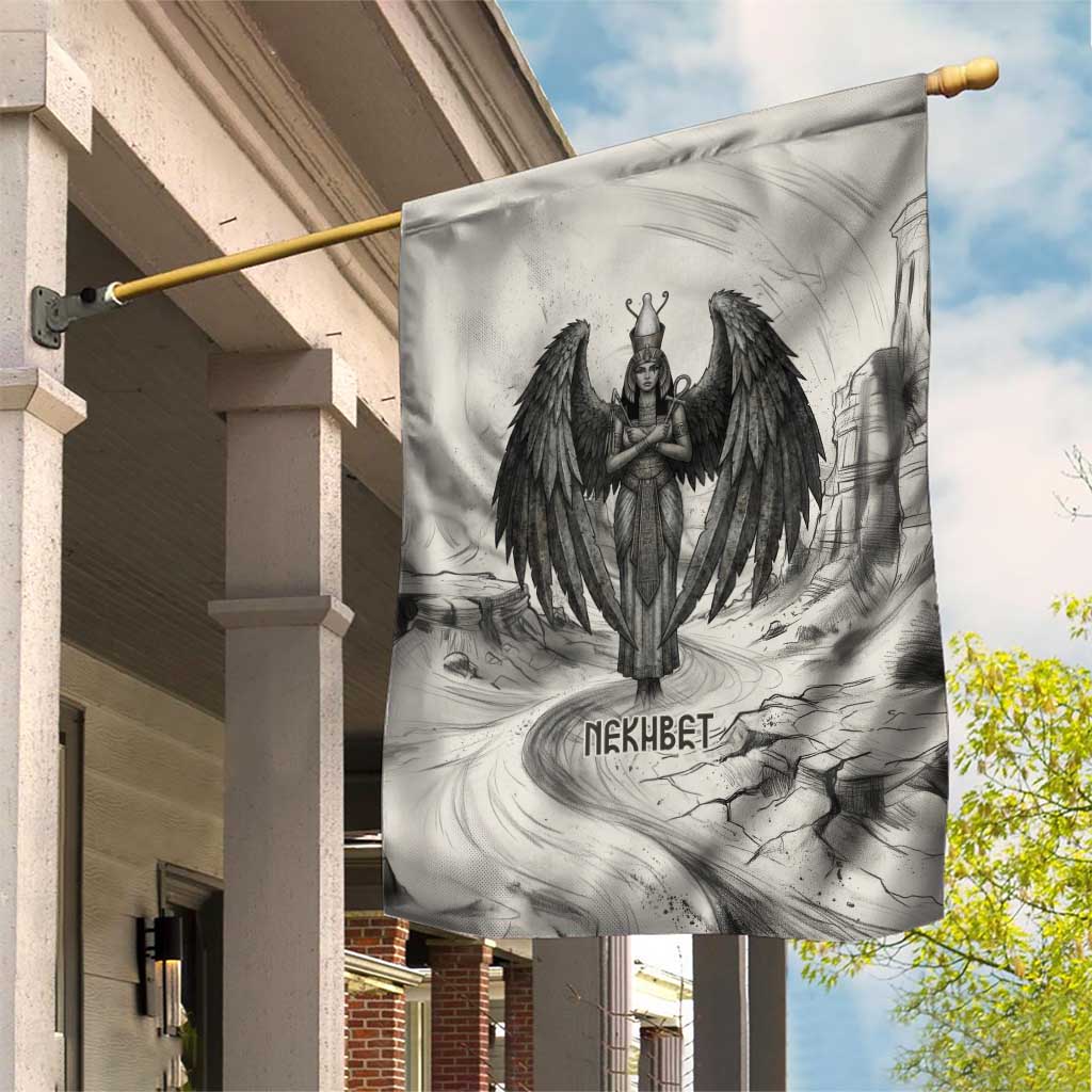 Nekhbet Egyptian Garden Flag Vulture Goddess Mother of Protection Wings Claws Desert