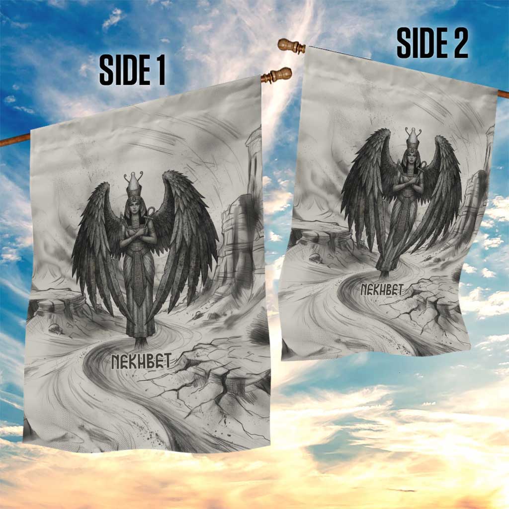 Nekhbet Egyptian Garden Flag Vulture Goddess Mother of Protection Wings Claws Desert