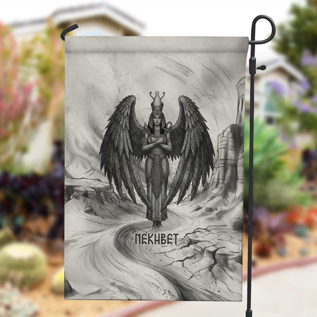 Nekhbet Egyptian Garden Flag Vulture Goddess Mother of Protection Wings Claws Desert