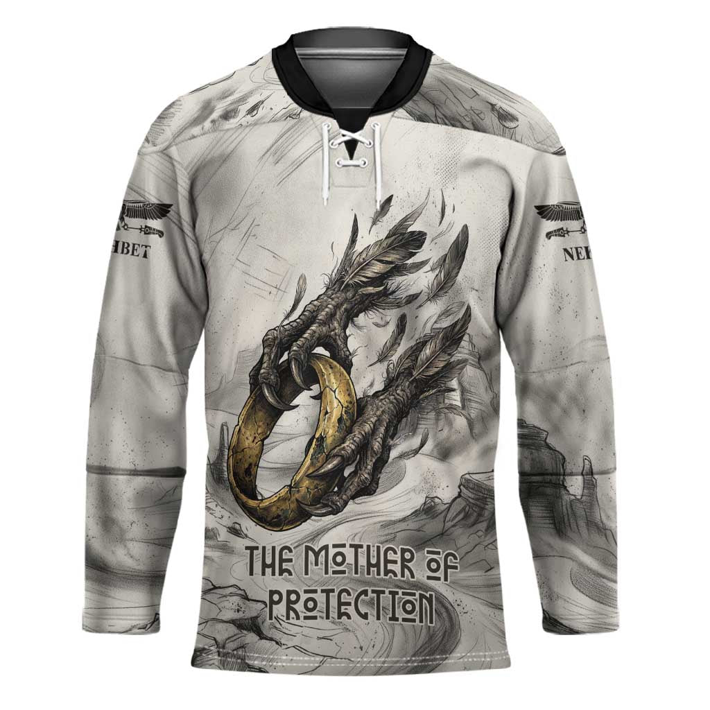 Nekhbet Egyptian Hockey Jersey Vulture Goddess Mother of Protection Wings Claws Desert