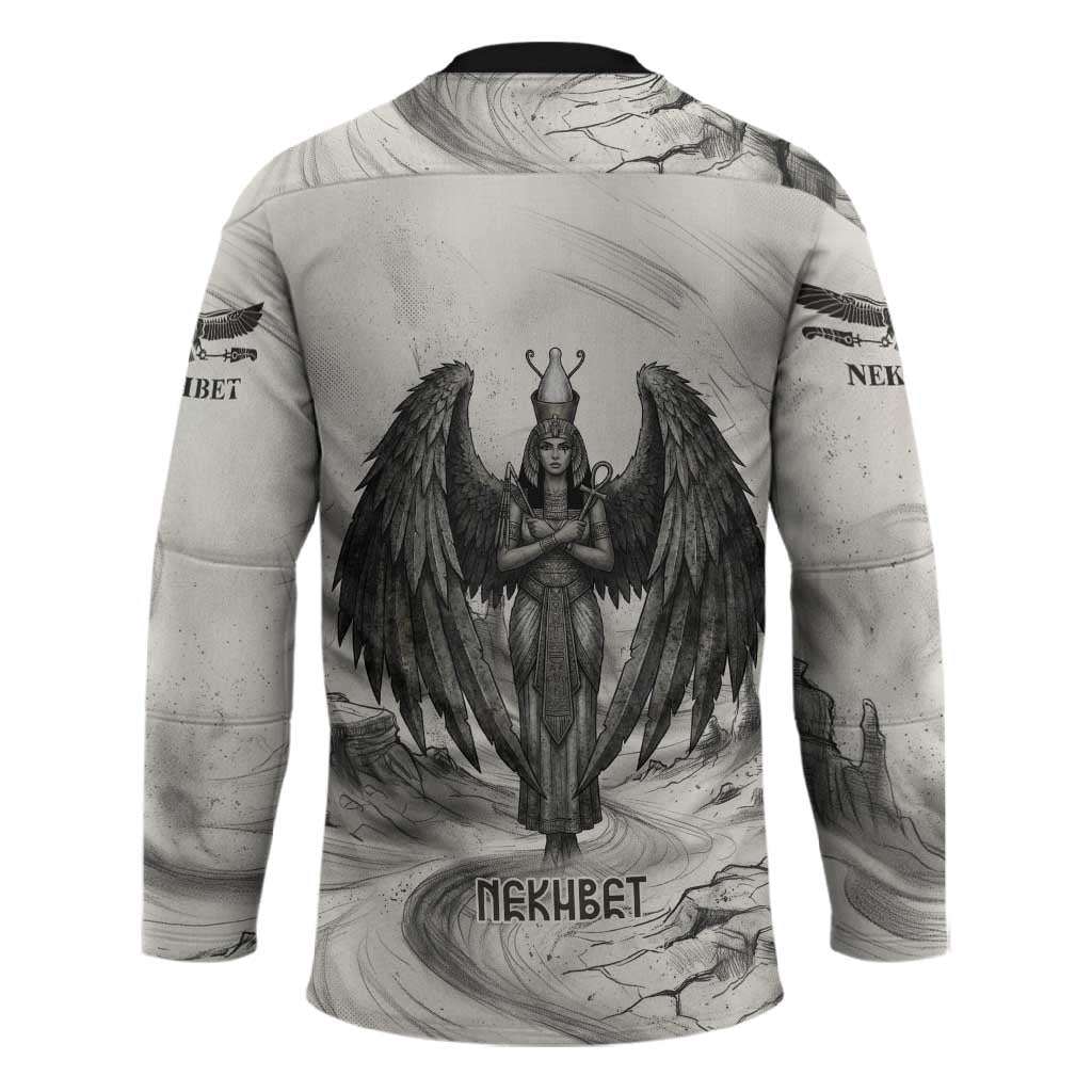 Nekhbet Egyptian Hockey Jersey Vulture Goddess Mother of Protection Wings Claws Desert
