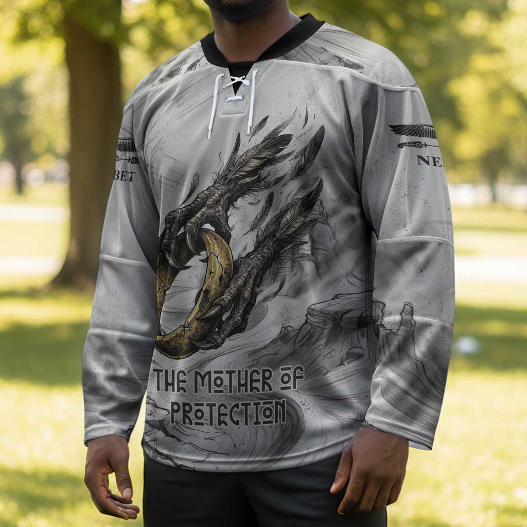 Nekhbet Egyptian Hockey Jersey Vulture Goddess Mother of Protection Wings Claws Desert