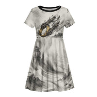 Nekhbet Egyptian Kid Short Sleeve Dress Vulture Goddess Mother of Protection Wings Claws Desert