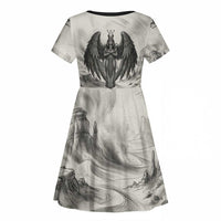 Nekhbet Egyptian Kid Short Sleeve Dress Vulture Goddess Mother of Protection Wings Claws Desert