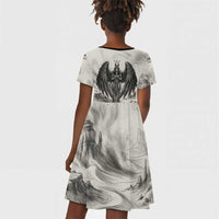 Nekhbet Egyptian Kid Short Sleeve Dress Vulture Goddess Mother of Protection Wings Claws Desert