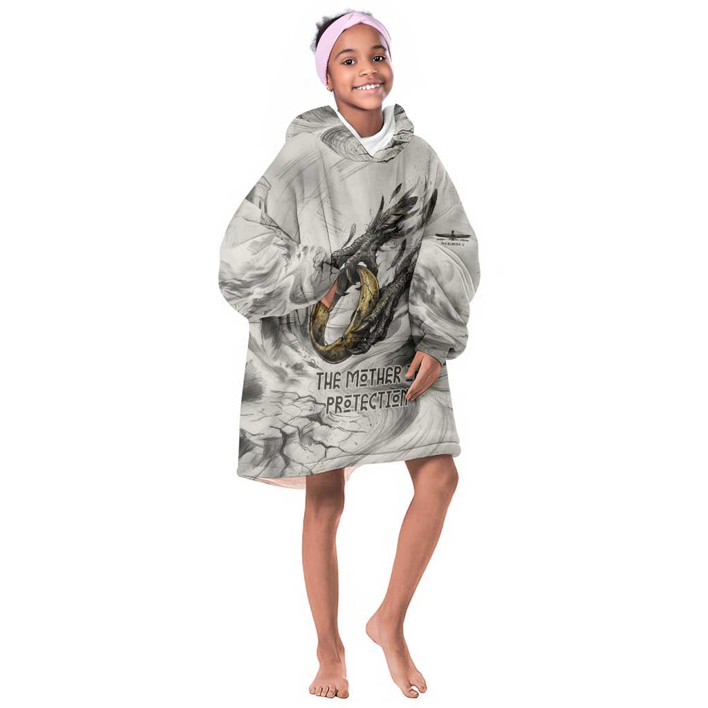 Nekhbet Egyptian Kid Wearable Blanket Hoodie Vulture Goddess Mother of Protection Wings Claws Desert