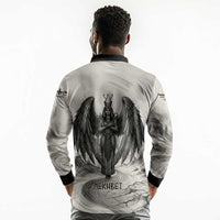 Nekhbet Egyptian Long Sleeve Polo Shirt Vulture Goddess Mother of Protection Wings Claws Desert