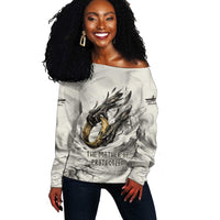 Nekhbet Egyptian Off Shoulder Sweater Vulture Goddess Mother of Protection Wings Claws Desert