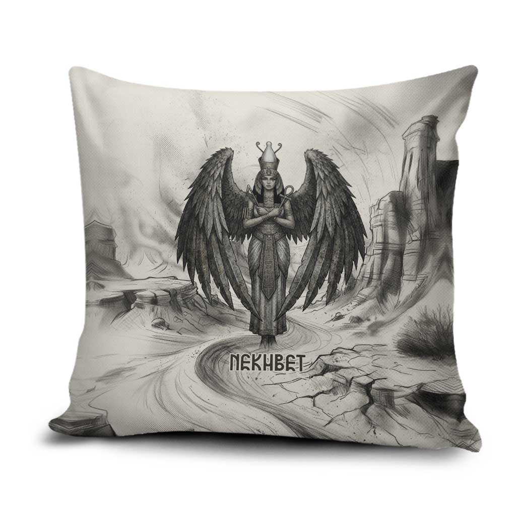 Nekhbet Egyptian Pillow Cover Vulture Goddess Mother of Protection Wings Claws Desert