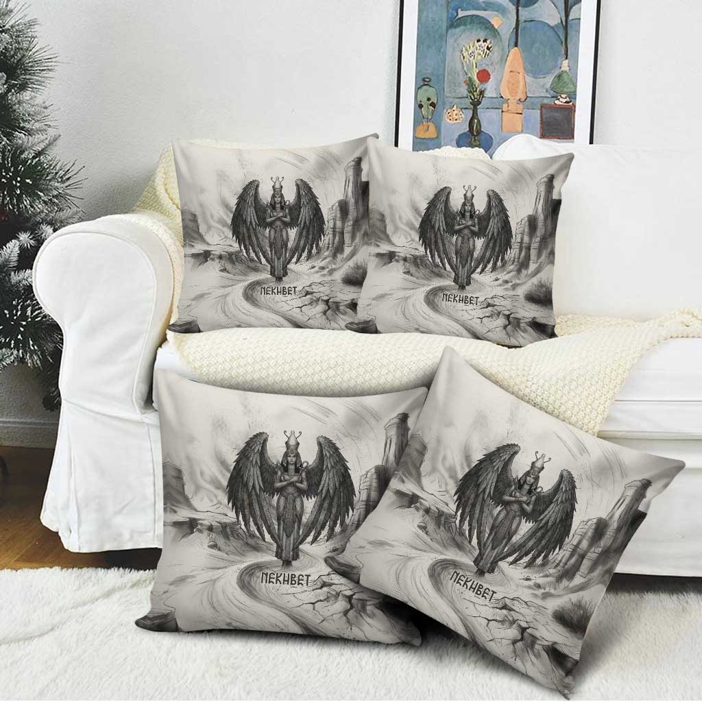 Nekhbet Egyptian Pillow Cover Vulture Goddess Mother of Protection Wings Claws Desert